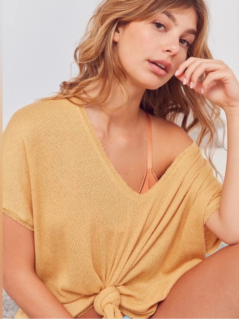 Urban Outfitters Out From Under Yellow Dolman Knit Top Comfort Loungewear XS